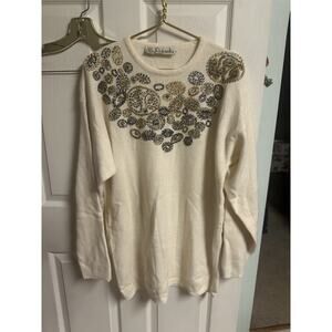 VNT 90s Rafaella Long Sweater Angora Rabbit Hair Lambswool Cream Soft Large 44w
